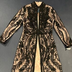 SUE WONG  Embroidered Dress Coat
